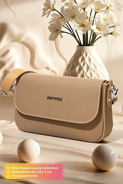 Just Polo Orijinal Kadın Mini Özel Tasarım Lüks Yumuşak Deri Ayarlanabilir Ça...