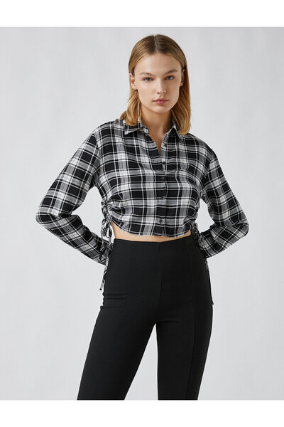 Koton Дамска черна риза меланж