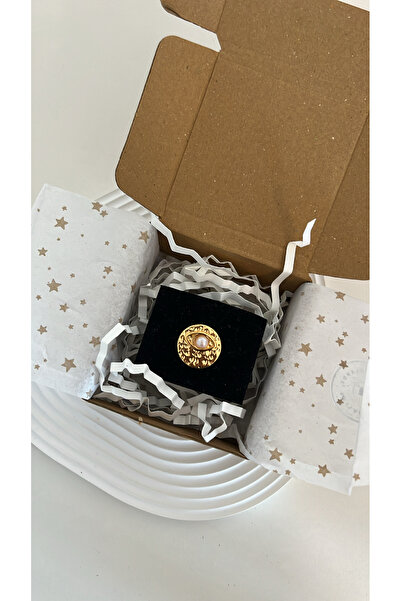 LUMİCOTAKI خاتم دائري قابل للتعديل بنمط عين ذهبية مع لؤلؤ فولاذي