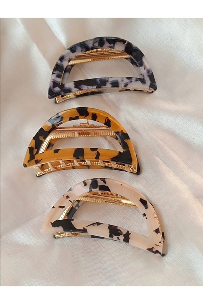 samosh Metal Kıstırmalı Mandal Büyük Boy Toka Leopar Mermer Desenli (1adet)