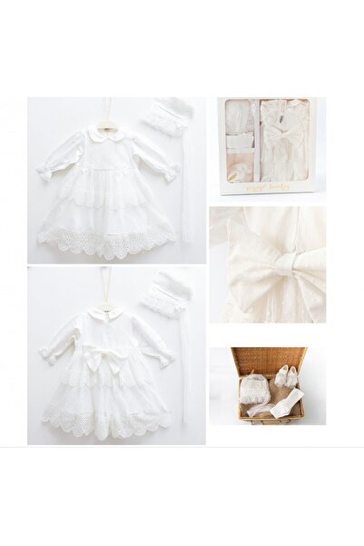 Cherub Baby Sare Model Girl Baby Ruched Dress Newborn Luxury Dress Set - Hospital Release and Mawlid Set