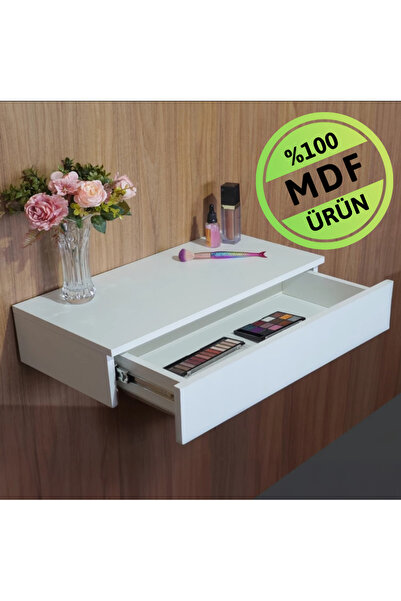 ENG AHŞAP Makyaj Masası Dresuar Çekmeceli Duvara Montajlı MDF Dolap