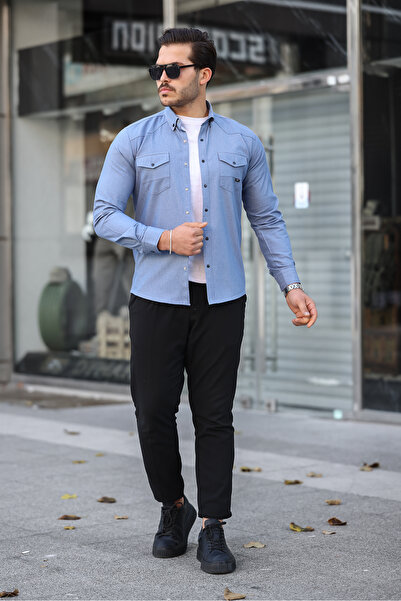 Artı1 Men's Relax Fit Comfortable Cut Double Pocket Winter a Quality Cashmere Jacket - Coat