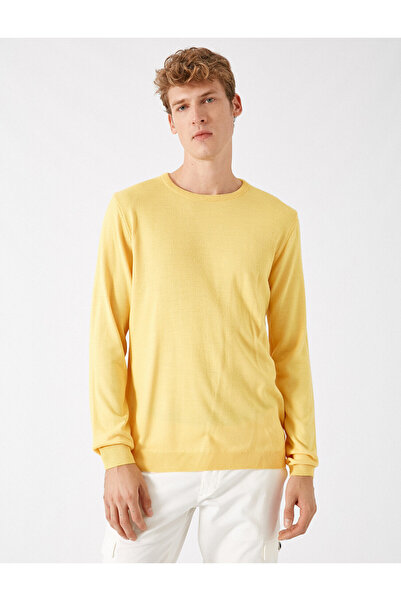 Koton Gelber Herrenpullover 1KAM92005LT