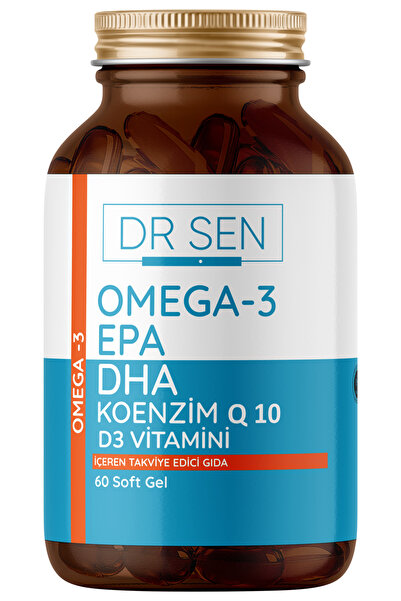 DR ŞEN Omega 3 DHA EPA Coenzyme Q10 Vitamin D3 60 Capsules Dietary Supplement