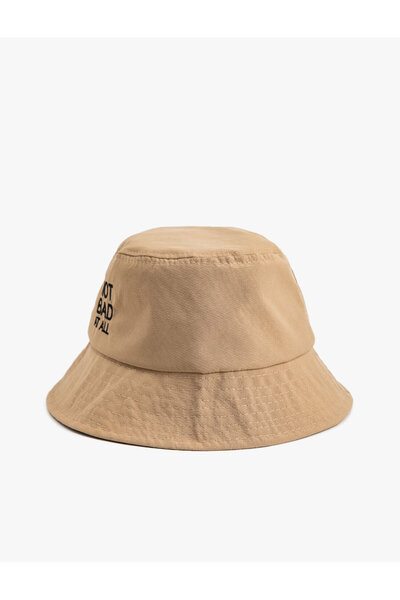 Koton Bucket Hat with Slogan Detail