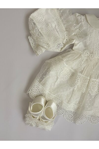 Cherub Baby Sare Model Girl Baby Ruched Dress Newborn Luxury Dress Set - Hospital Release and Mawlid Set