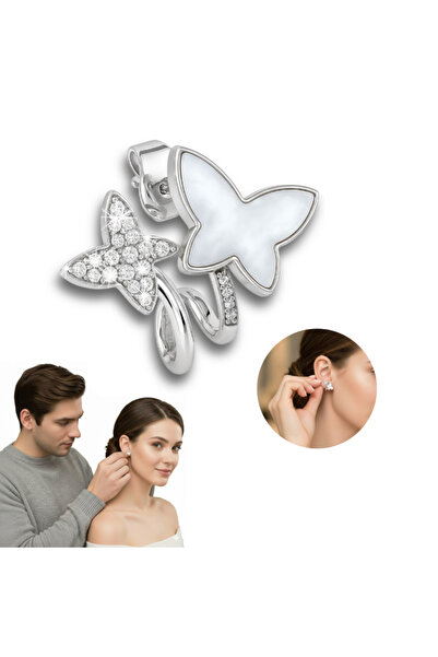 Sentivo Cercei Argint 925 Premium, placat cu Rodiu, Pietre din zirconiu, cercei dama hipoalergenici