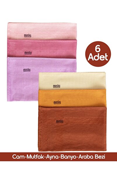 MUSKY 6'lı Mikrofiber Temizlik Bezi | Sihirli Bez | 6'lı Paket | Cam,Vitrin,M...