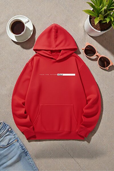 uyguntarz سويت شيرت كبير الحجم مطبوع عليه مستقبل للجنسين