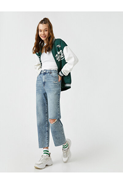 Koton Roztrhané džíny s vysokým pasem – rovné džíny