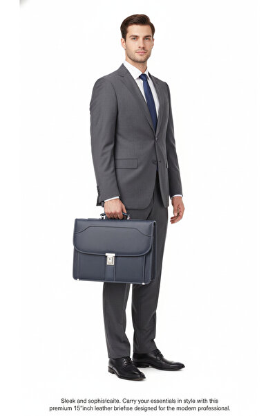 MESCHAIN Erkek Evrak Çantası 15,6 inç Organizer Bölmeli A4 Kağıt ve Dosya Uyu...