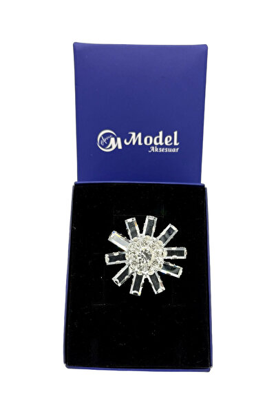 Flower Glass Gemstone Brooch