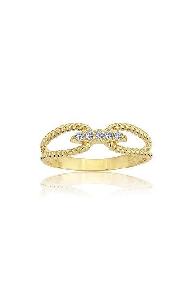 FasekGold Gümüş Yüzük - Taşlı Halat Gümüş Yüzük