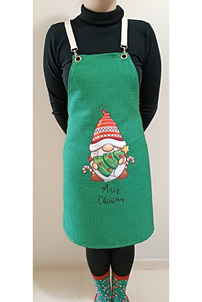 BABY KANGAROO مريلة مطبوعة بنمط سانتا كلوز لعيد الميلاد، مريلة مطبوعة رقميًا مقاومة للبقع من قماش قرص العسل للمطبخ/الأنشطة