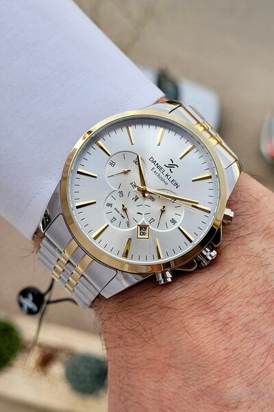 Daniel Klein Gold Silver Color Inner Indicators Active Function 2 Years Warranty Men's Wristwatch