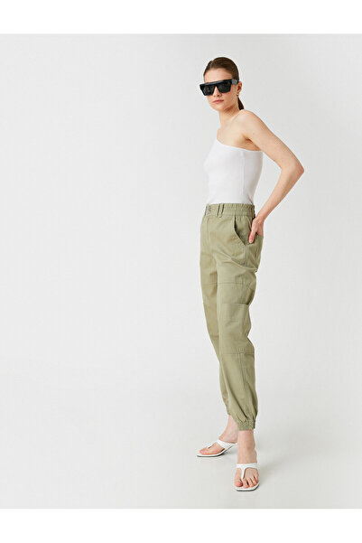 Koton Khaki-Jeans für Damen 2SAL40073MW