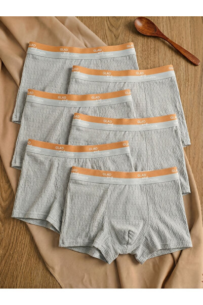 inkarix 6'lı Gri Erkek Boxer Glad And Comfortable Terletmez Nefes Alabilen Pamuklu Boxer