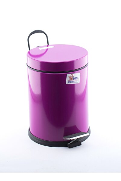HIC Wastebasket steel purple color 3 liters