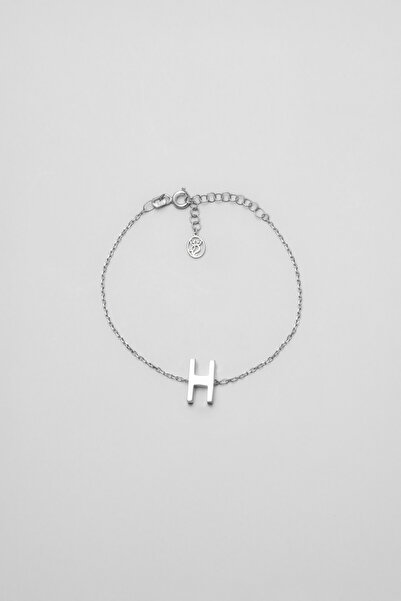 So CHIC... My Story H Harfi 18 Ayar Beyaz Altın Kaplama 18 Cm Gümüş Bileklik