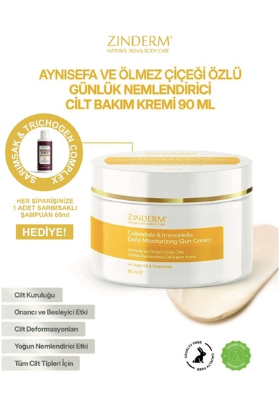 zinderm Aynısefa Yağı ve Ölmez Çiçeği Özlü Günlük Nemlendirici Cilt Bakım Kre...