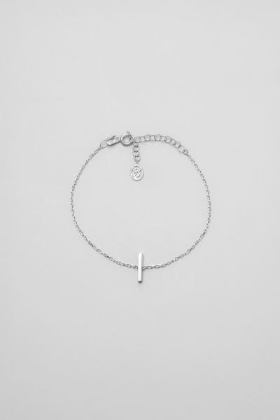 So CHIC... My Story I Harfi 18 Ayar Beyaz Altın Kaplama 18 Cm Gümüş Bileklik