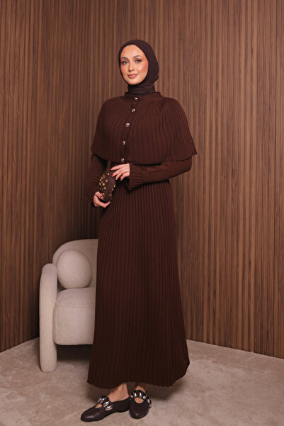 Balenbi Women's Tight Knitted Cape Sweater Hijab Dress Std Size 1150