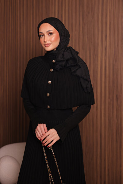 Balenbi Women's Tight Knitted Cape Sweater Hijab Dress Std Size 1150