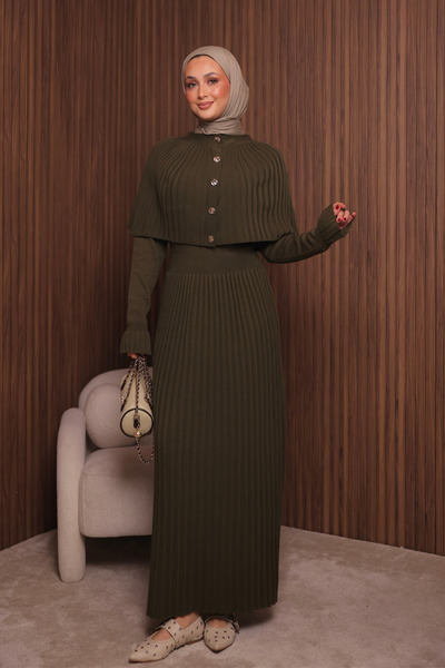 Balenbi Women's Tight Knitted Cape Sweater Hijab Dress Std Size 1150