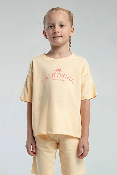 Rolypoly Girl's Cream Two Thread 100% Cotton Bermuda Suit