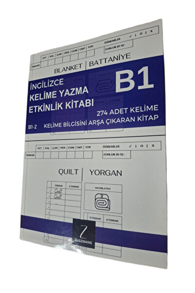 B1 İngilizce 30 Kere Kelime Yazma Etkinlik Kitabı | İngilizce Öğreten Analizli Etkinlik Kitabı B1.2