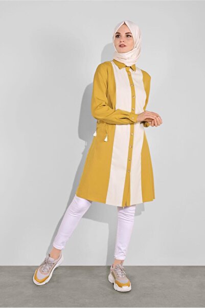 Alvina Thick Striped Buttoned Tunic 41133