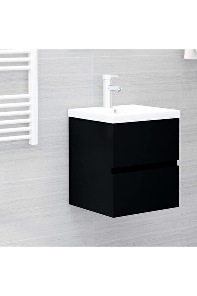 vidaxl Sink Cabinet Black 41x38.5x45 cm Engineered Wood