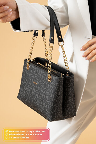 POLOGRAND London Originální taška přes rameno Just Polo Collection se 3 přihrádkami, luxusní měkká kůže s nastavitelným křížovým popruhem