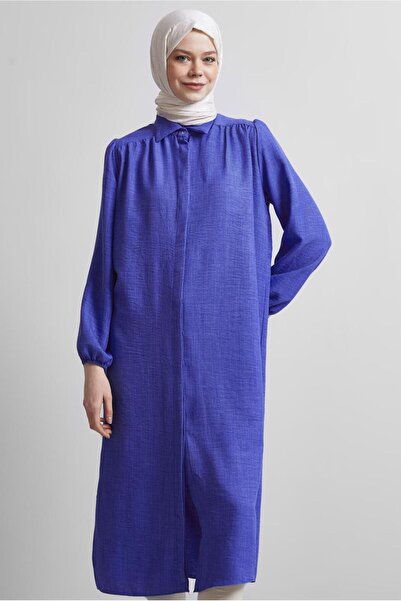 TRENDTESETTÜR Women's Navy Blue Indigo Long Tunic (t 4716)
