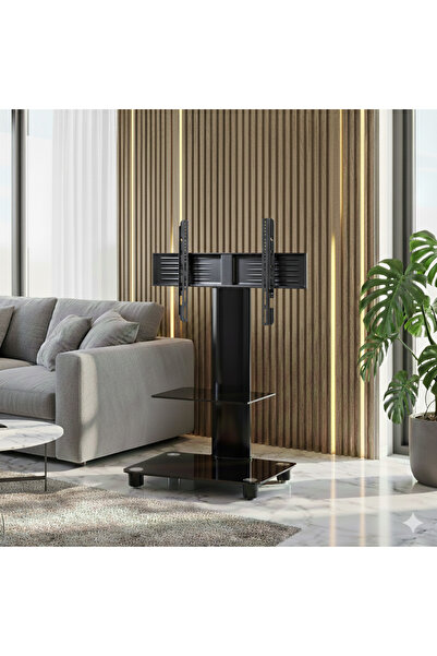 ULTIMATE Sq-b 60 Askılı Tv Sehpası 42" 55" Uyumlu Tekerlekli Siyah