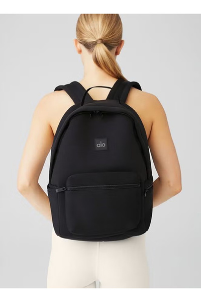 AIO ALO double-shoulder backpack, water-resistant matte black fitness bag