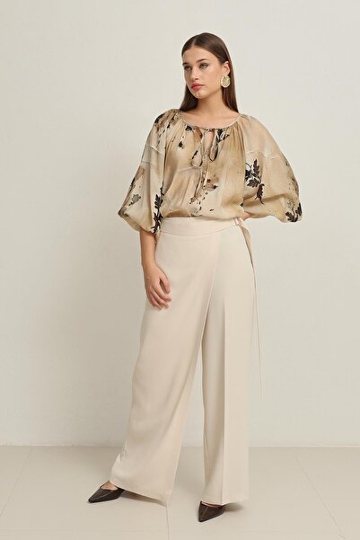 Setre Μπεζ φούστα με λεπτομέρεια στη μέση