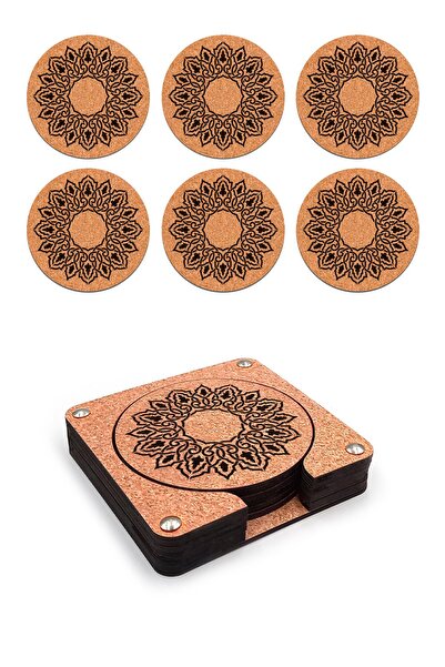 Artikel Wooden Decorative Coasters Set of 6 Printed -4
