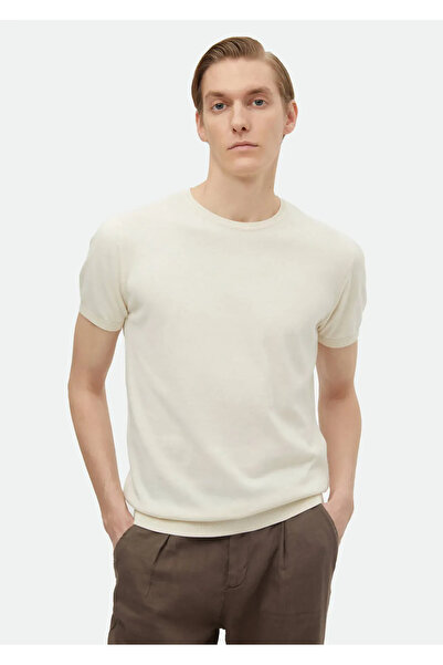 Ramsey Екрю Велосипедний комір Плоский в'язка 100% бавовна Трикотаж