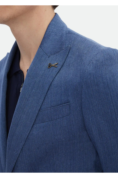 Ramsey Μπουφάν Indigo Pattern Zeroweight Slim Fit από βαμβακερό μείγμα