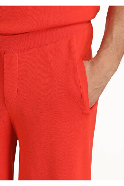 Ramsey Orange Regular Fit Plain Knitted Sports Bermuda