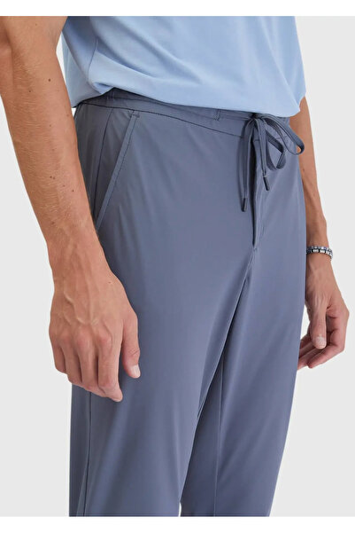 Ramsey Μπλε ίσιο υφαντό παντελόνι Jogging Fit Casual