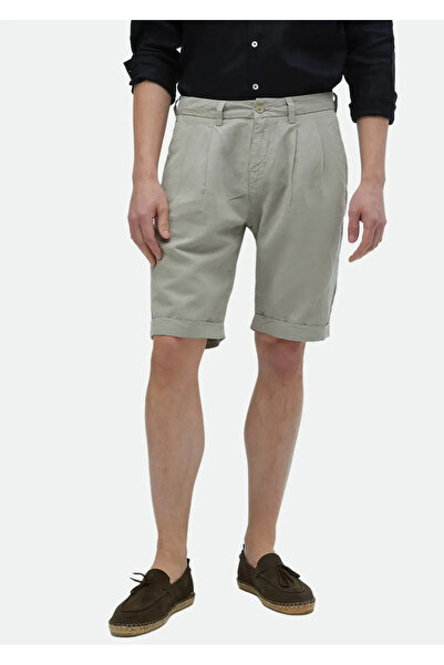 Ramsey Beige Casual Bermuda - 100% Cotton, Plain Woven Carrot Fit