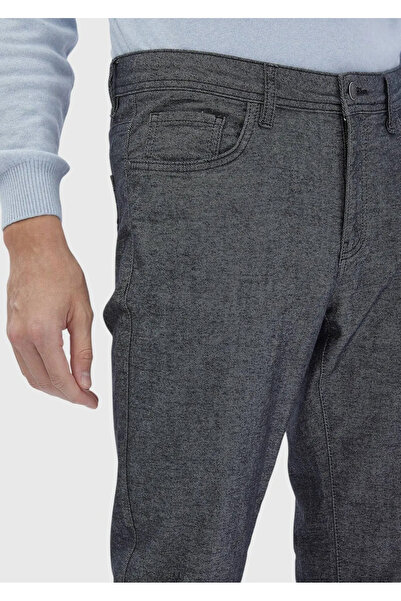 Ramsey Anthracite Plain Woven Slim Fit Casual Παντελόνι από Βαμβακερό Μείγμα