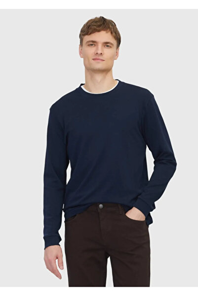 Ramsey Navy Blue Plain Crew Neck 100% Cotton T-Shirt