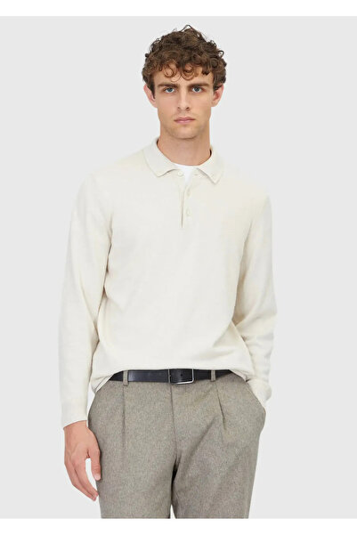 Ramsey Πουλόβερ από μαλλί με λαιμόκοψη πόλο σε απλό πλεκτό σχέδιο