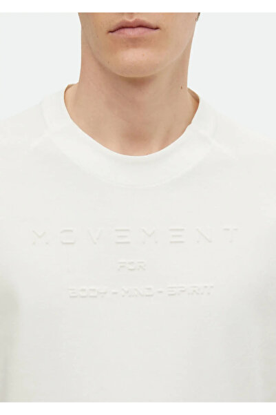 Ramsey Ecru Crew Neck 100% Cotton T-Shirt - Printed