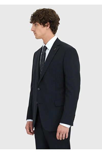 Ramsey Black Plain Regular Fit 100% Wool Suit