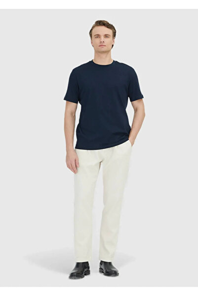 Ramsey Navy Blue Plain Crew Neck 100% Cotton T-Shirt